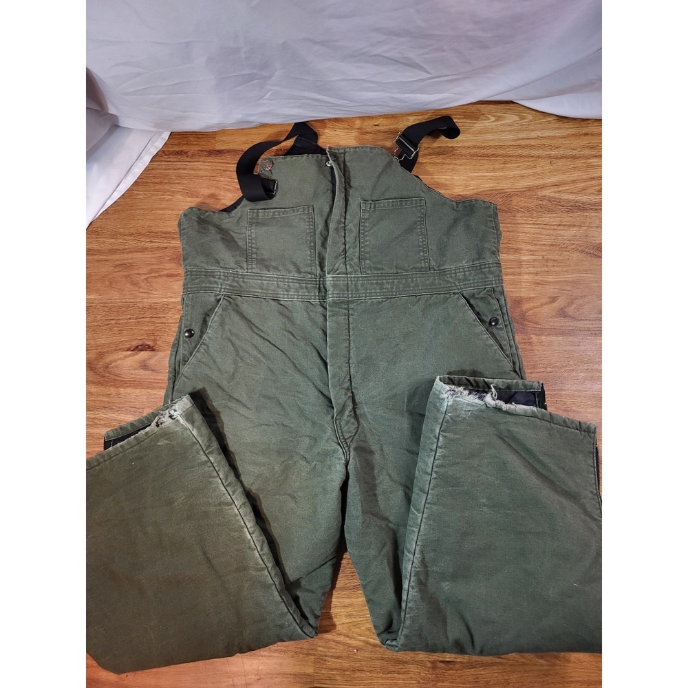 VF Solutions Olive Green Size 34‎ Quilt Lined Overalls Bib